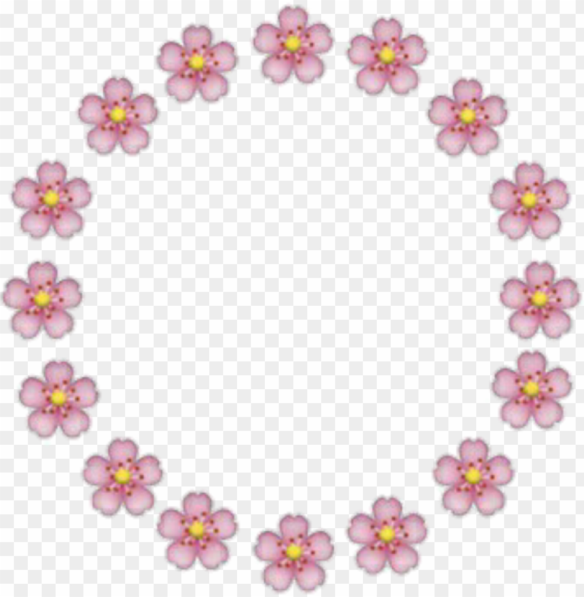 Flores Emoji Rosa Circulo Moldura Fofa Iphone Pink Flower Emoji Png Image With Transparent Background Toppng