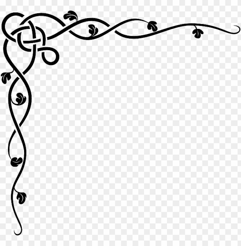 Download Flourish Clipart Vine Border Design Black And White Png Image With Transparent Background Toppng