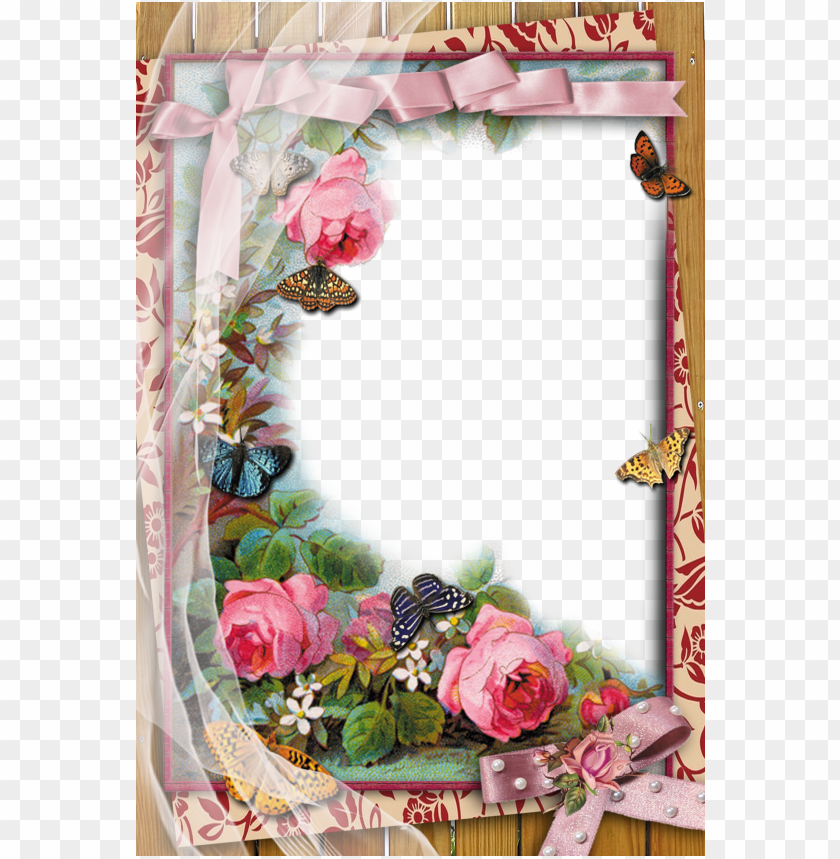 flower and butterfly border design png download - love photo frame editor  PNG image with transparent background | TOPpng