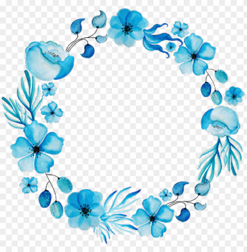 flower circle png - blue flower wreath PNG image with transparent background@toppng.com