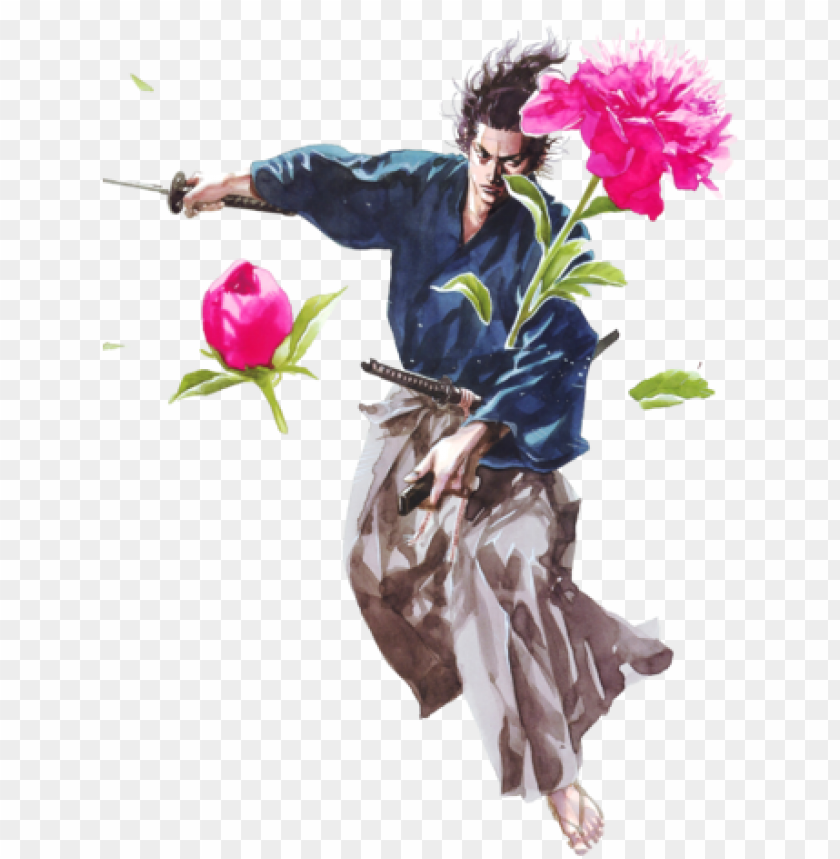 Flower Cut Miyamoto Musashi Vagabond Pink Png Image With - lazer pants roblox