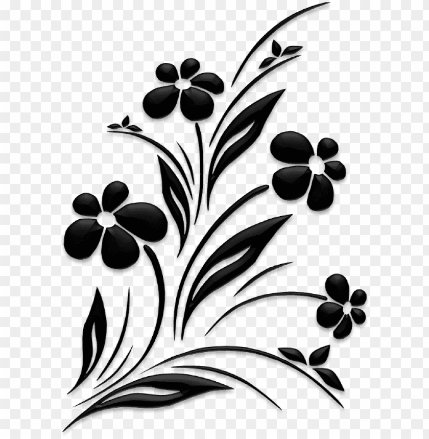 flower design black and white PNG transparent with Clear Background ID 77724