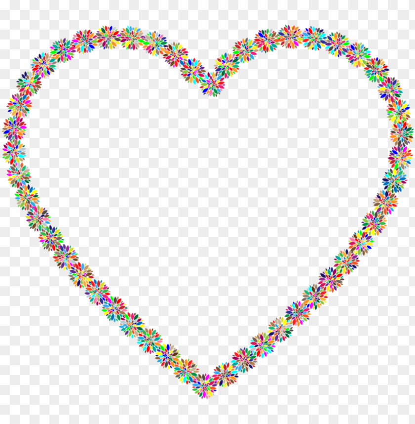 flower heart necklace shape - floral heart outline clipart PNG image with transparent background@toppng.com