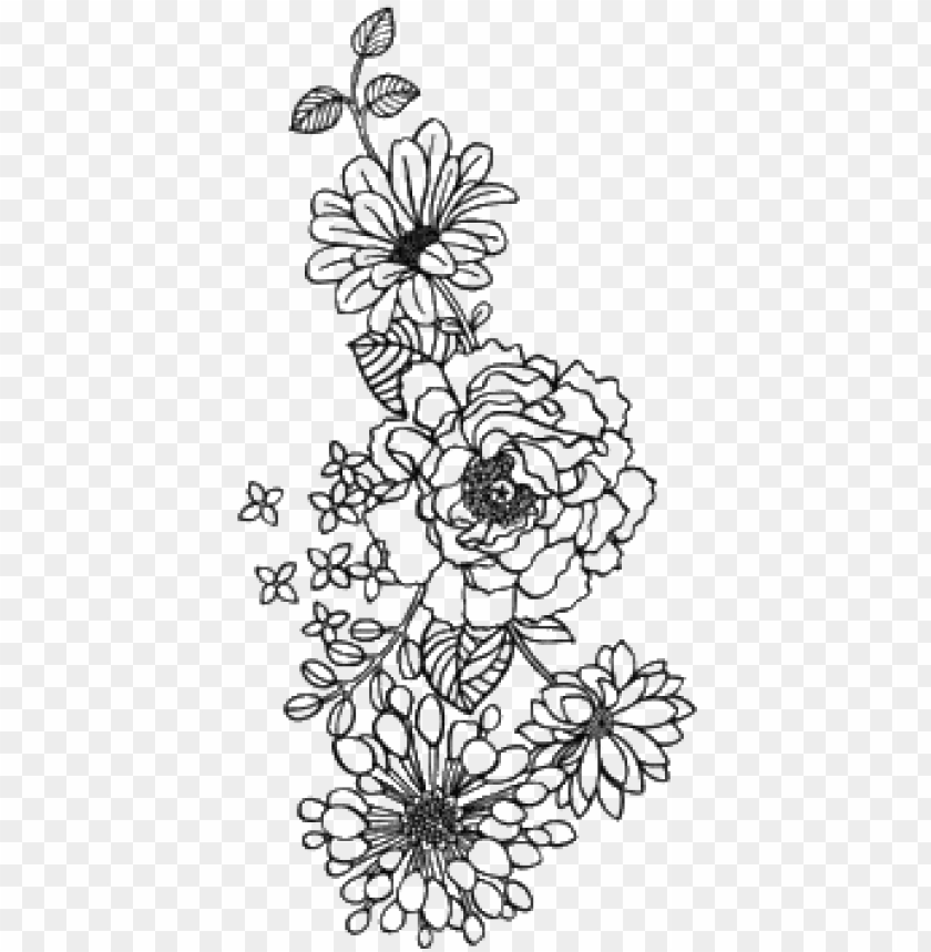 Flower Outline Drawing Tumblr Tattoos Pictures Png Transparent