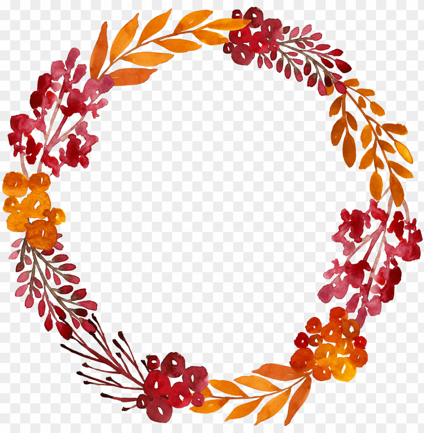 Download Flower Painting Garland Border Transprent Png Free Floral Circle Border Png Image With Transparent Background Toppng