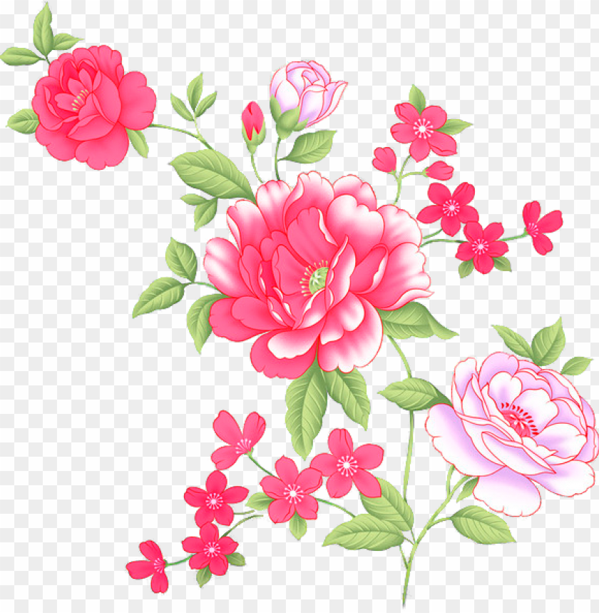Flower Prints Garden Roses PNG Image With Transparent Background