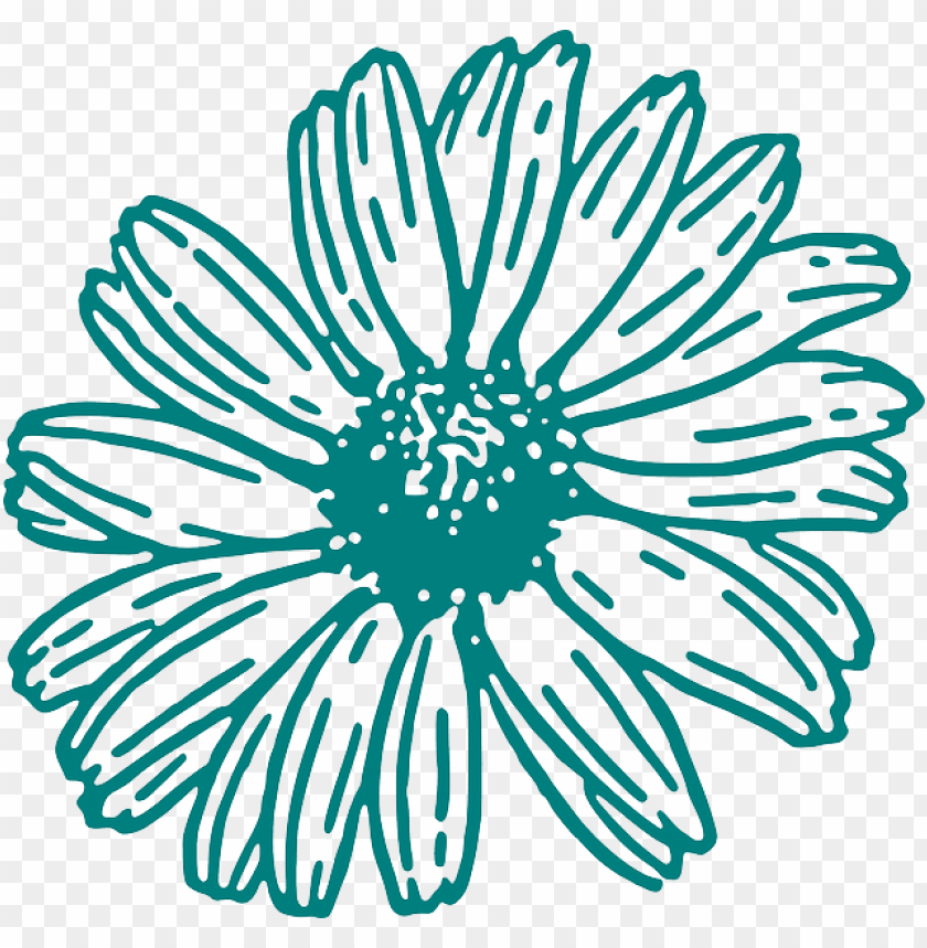 픽사베이 flower svg, flower outline, flower clipart, silhouette - gerber daisy black and white clipart PNG image with transparent background@toppng.com