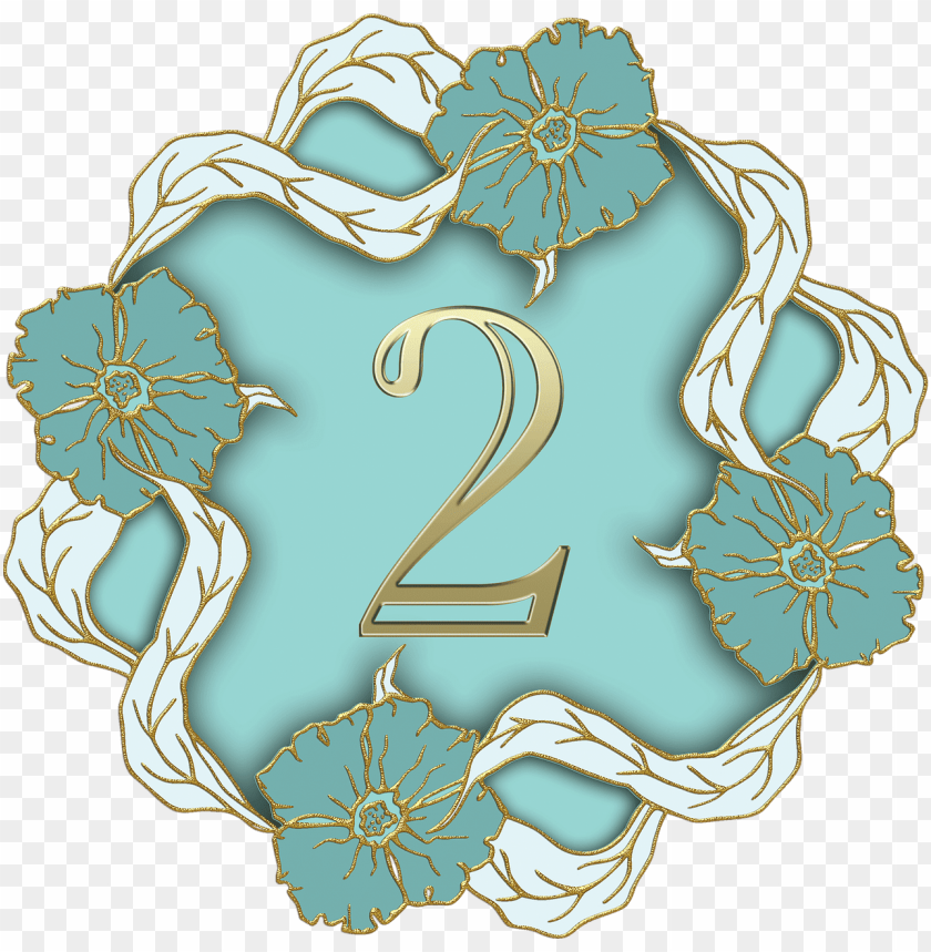 miscellaneous, numbers, flower theme number 2, 