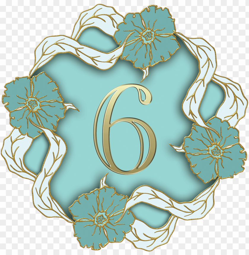 miscellaneous, numbers, flower theme number 6, 