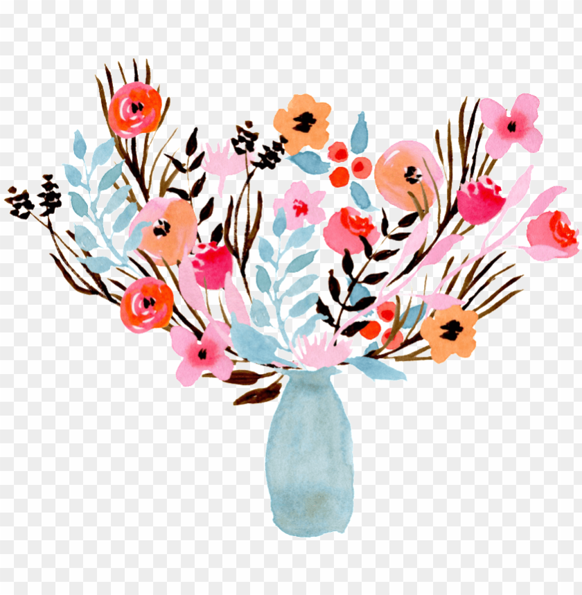 flower vase, vase, watercolor circle, flower design, watercolor brush strokes, watercolor wreath