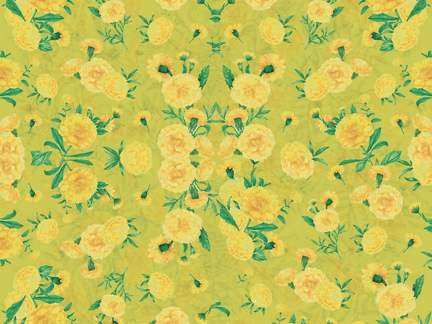 flowers, patterns, yellow, texture
