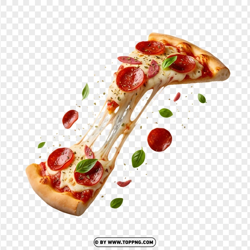 Flying Ingredient Pepperoni Slice PNG Transparent Background