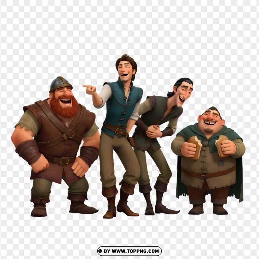 Flynn Rider And Friends Laughing Together PNG Transparent Background
