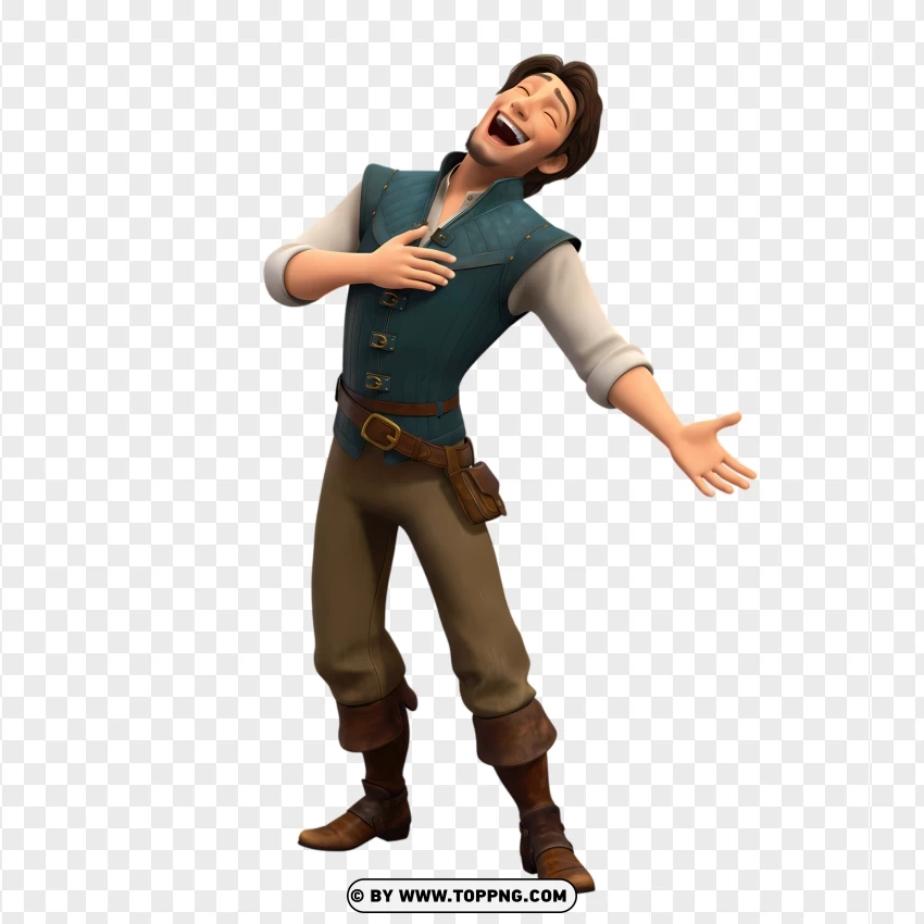 Flynn Rider Laughing With Head Tilted Back PNG Transparent Background