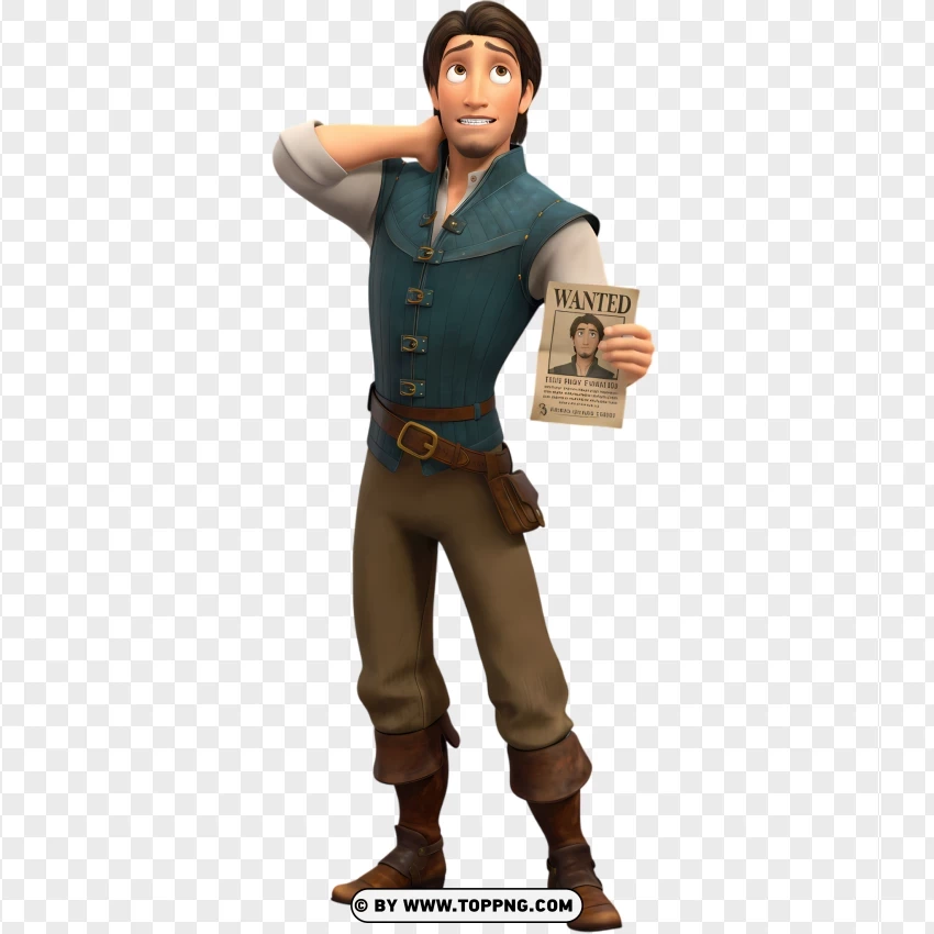 Flynn Rider Nervous Smile With Raised Eyebrows PNG Transparent Background