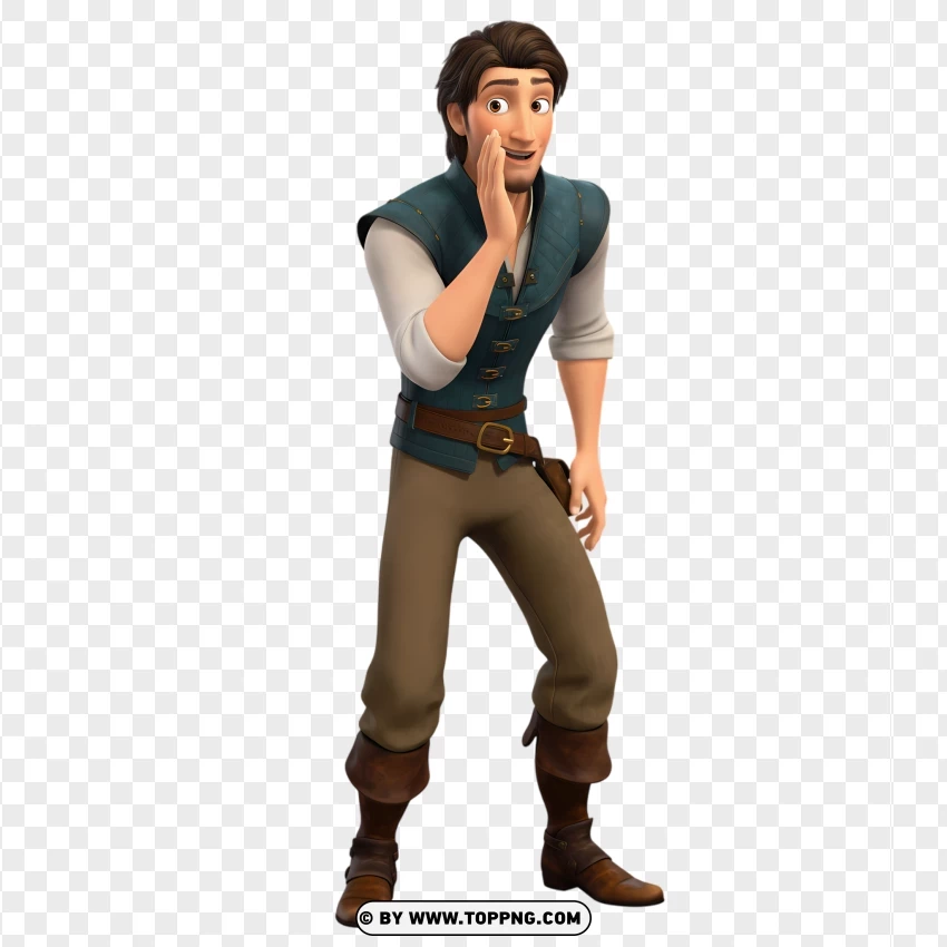 Flynn Rider Whispering Secret With Hand To Mouth PNG Transparent Background