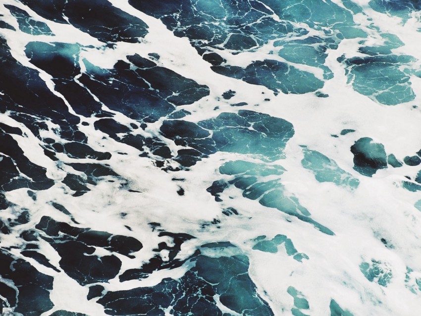 foam, waves, water, surface, ocean