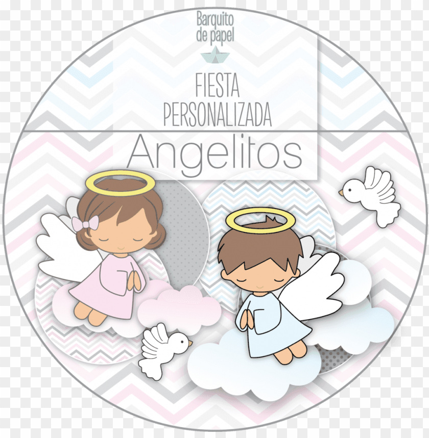 fondos de bautizo png kit imprimible personalizado barquito de papel  angelitos PNG image with transparent background | TOPpng