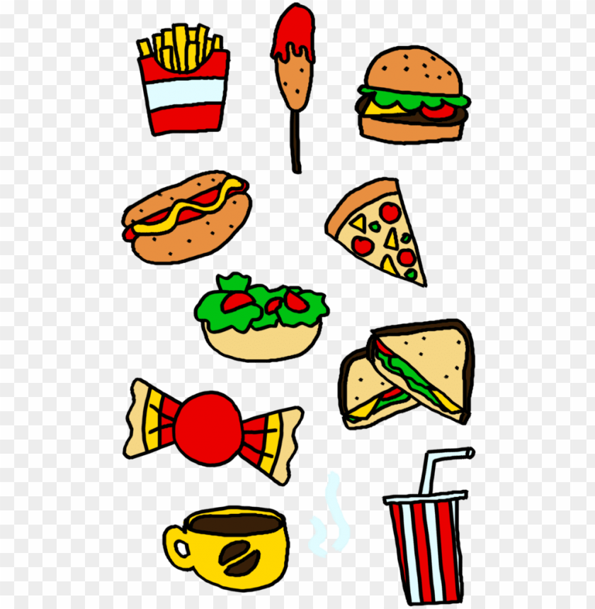 Food Groups Clipart At Getdrawings - Junk Food Vs Healthy Food Cartoo PNG Transparent Background