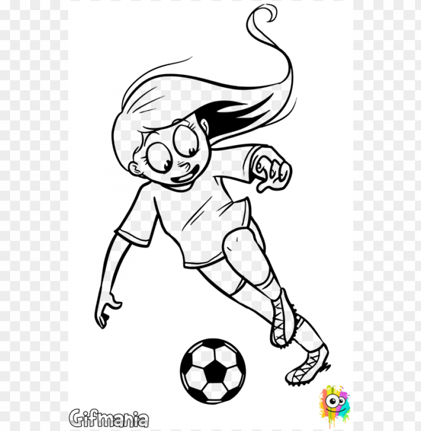 footballer girl drawing of a girl playing soccer PNG transparent with Clear Background ID 285068
