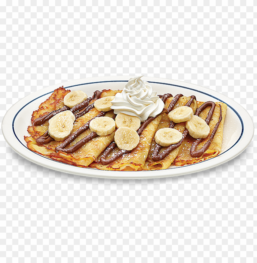 Four Delicate Crepes Fresh Sliced Banana And Nutella Crepes Iho Png Image With Transparent Background Toppng