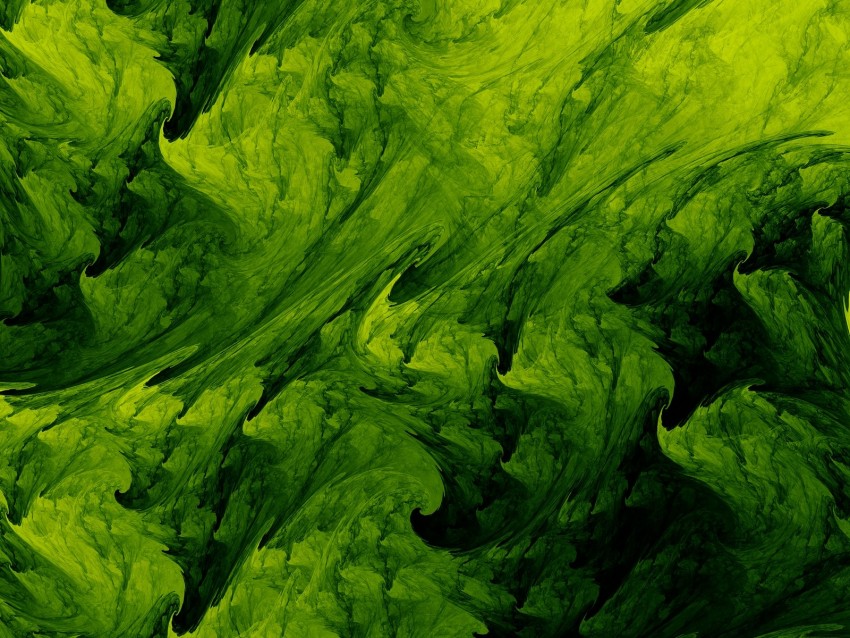 fractal, abstraction, green, shades, structure