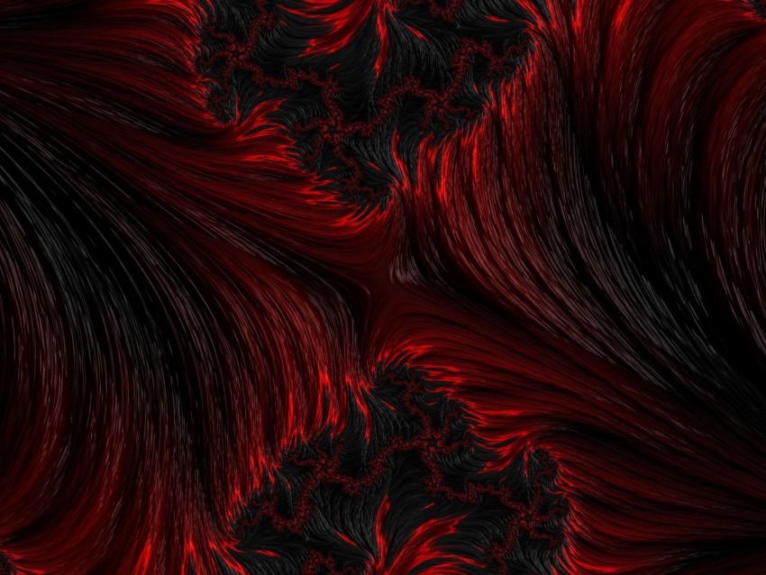 Fractal Abstraction Wavy Black Red Png - Free PNG Images