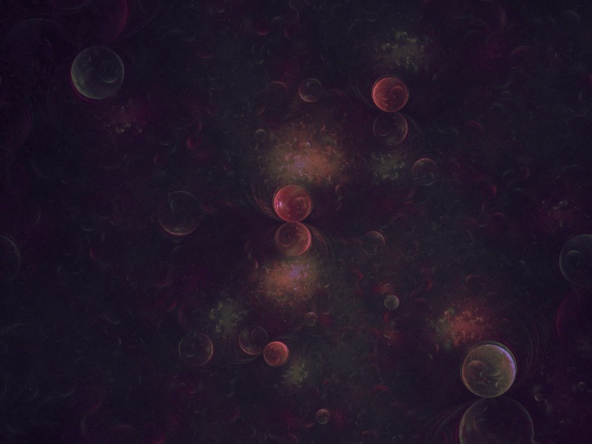 fractal, balls, circles, space, forms