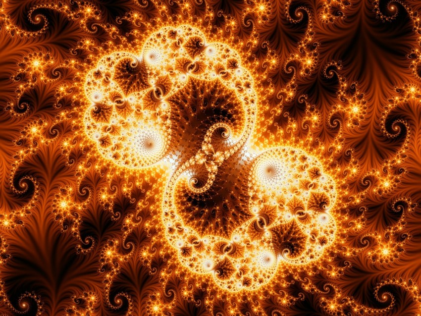fractal, bright, glow, tangled, pattern, abstraction