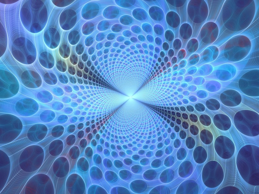 fractal, circles, optical illusion, perspective, glow