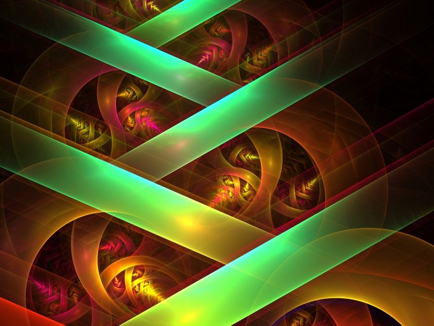 fractal, colorful, lines, crossing, perspective