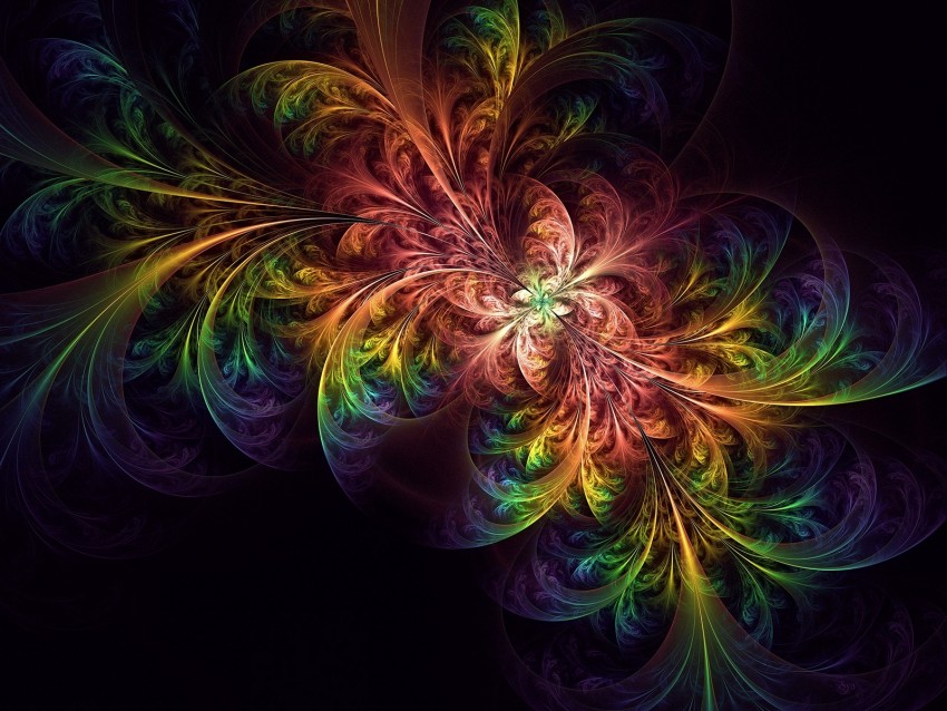 fractal, colorful, tangled, glow, abstraction