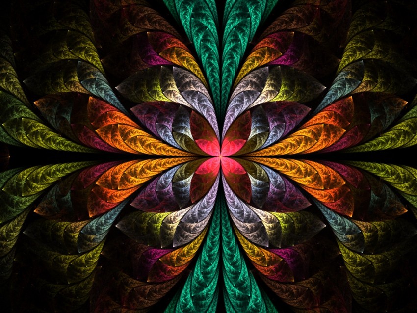 fractal, colorful, tangled, pattern, abstraction