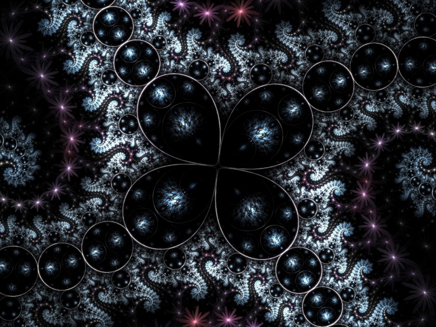 fractal, form, circles, dark, spiral