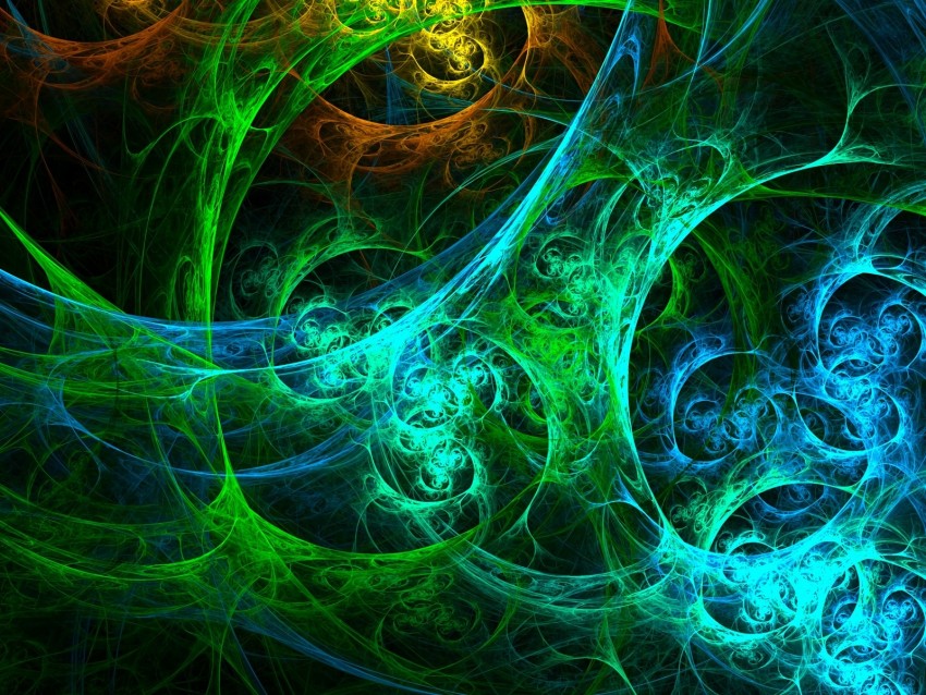 fractal, glow, colorful, tangled, abstraction