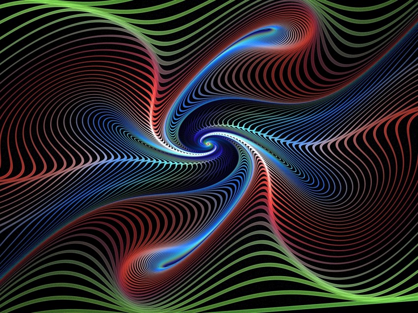 fractal, lines, swirling, colorful, vortex