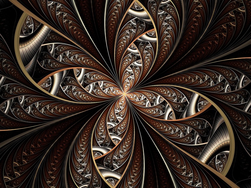 fractal, lines, twisted, winding, abstraction
