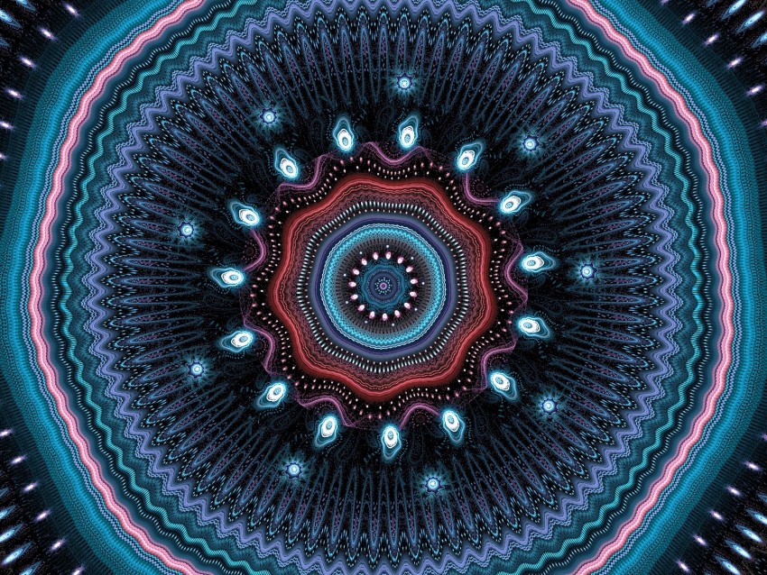 fractal, mandala, circles, abstract