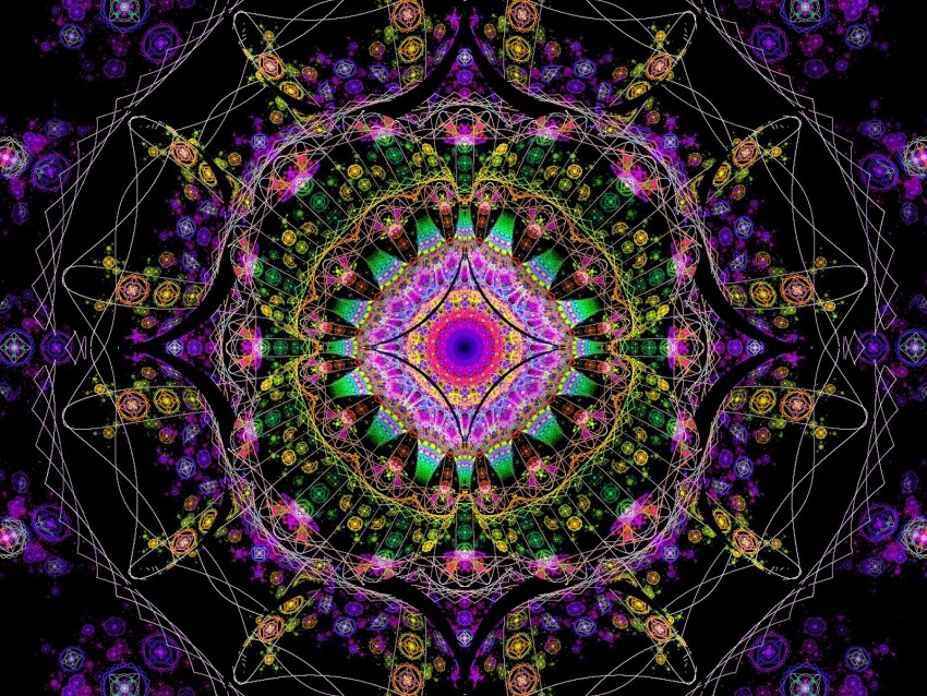 fractal, mandala, colorful, ornament