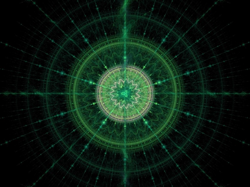 Fractal Pattern Circles Lines Green Png - Free PNG Images