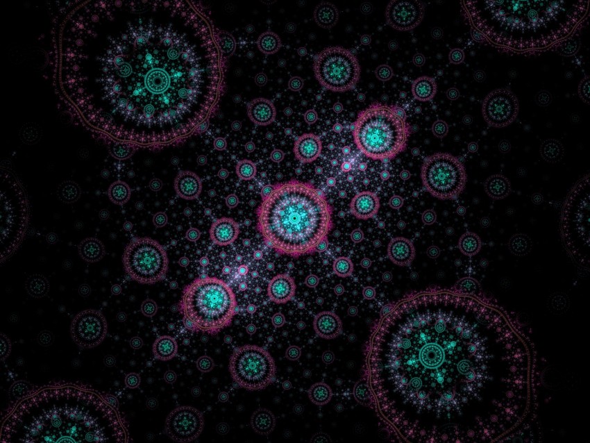 fractal, pattern, circles, network, abstraction
