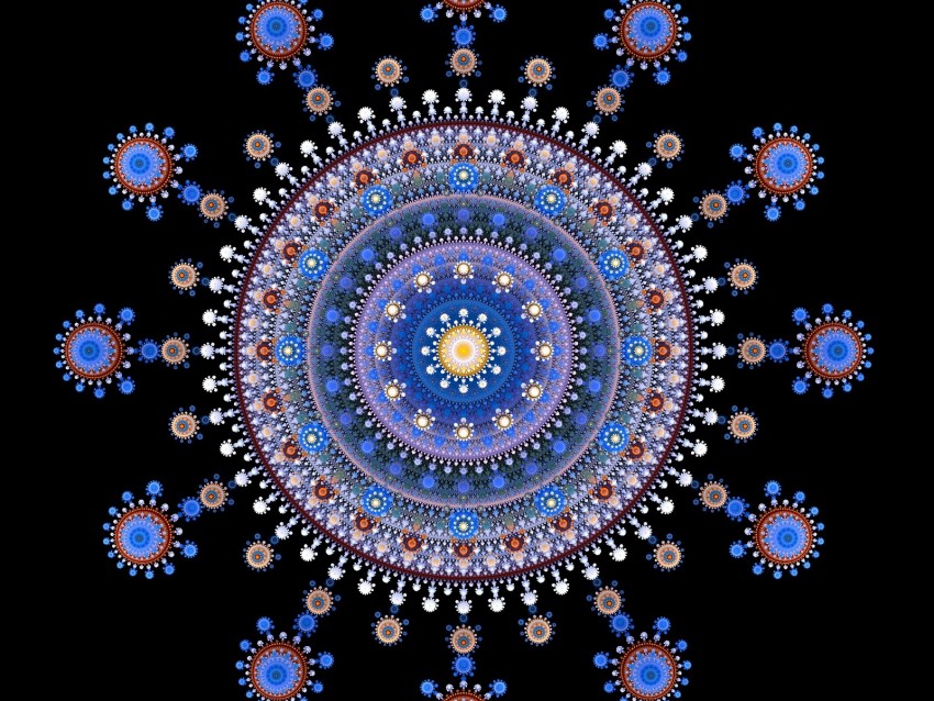 fractal, pattern, mandala, circles, abstraction