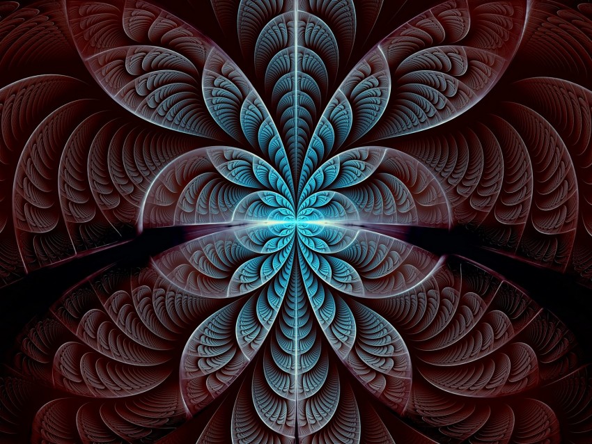 fractal, pattern, symmetry, glow, abstraction
