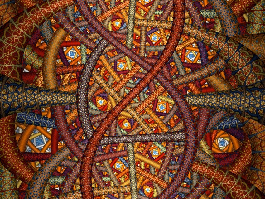 fractal pattern tangled interlaced abstraction 4k wallpaper