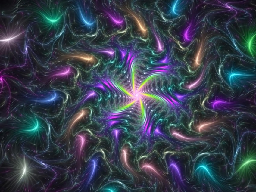 fractal, shine, bright, abstraction, sparks, gloss