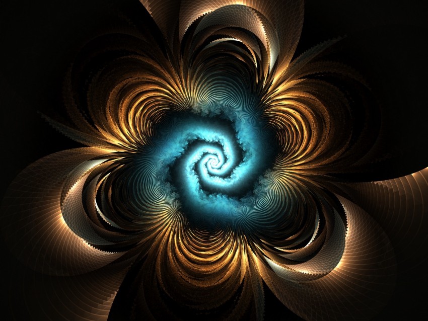 Fractal Spiral Glow Abstraction Twisted Png - Free PNG Images