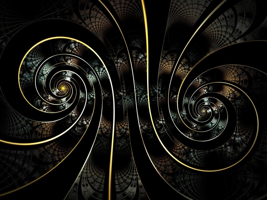 fractal, spiral, twisted, dark, abstraction