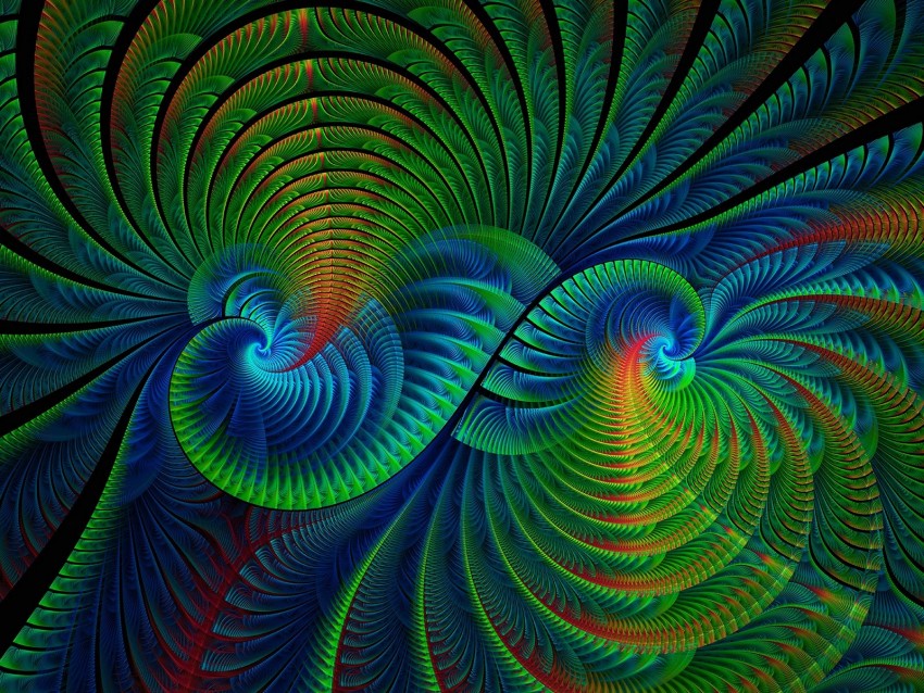 Fractal Swirling Curvy Colorful Abstraction Png - Free PNG Images
