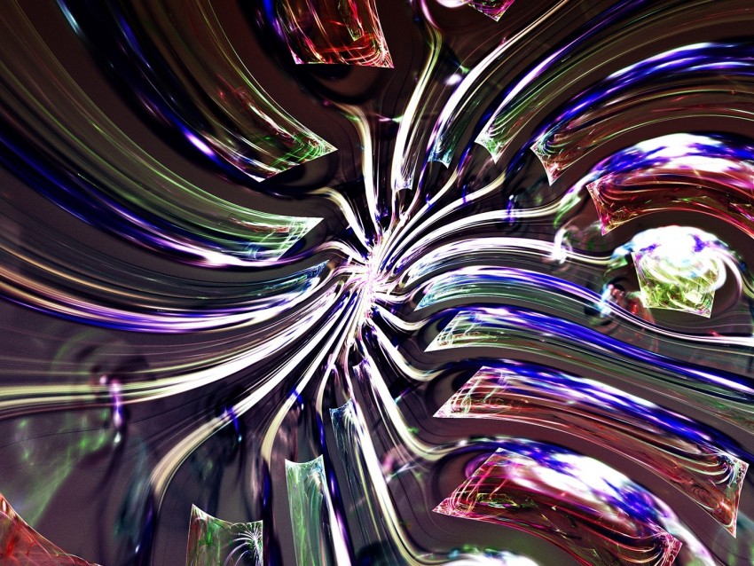 fractal tangled bright shards abstraction 4k wallpaper