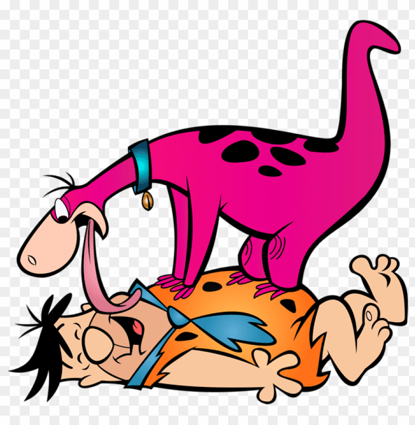 Fred Flintstone And Dino PNG Transparent Background